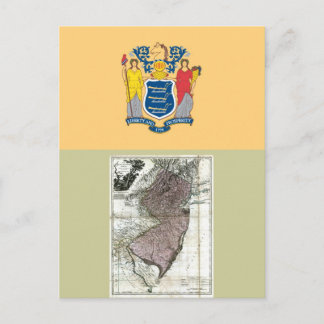 Carte du New Jersey et drapeau national