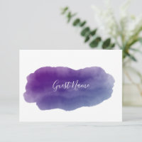 Carte du nom d'hôte de l'aquarelle violette