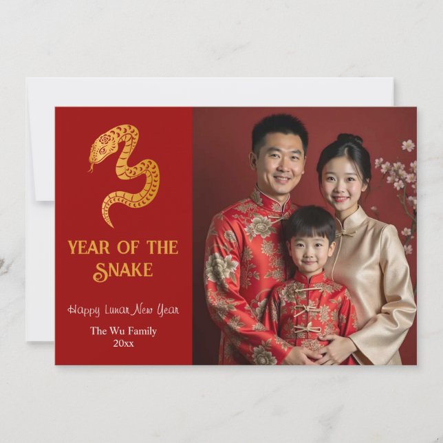 Carte du Nouvel An chinois - Année du serpent (Pho (Devant)