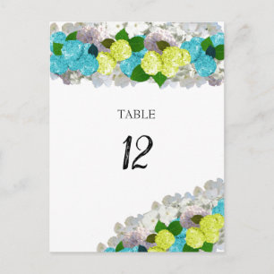 Carte du numéro de siège de la table florale jaune