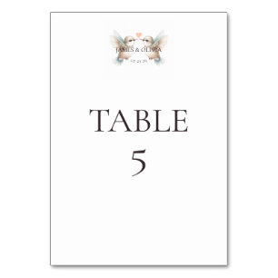Carte du numéro de table du Mariage de colibri mig