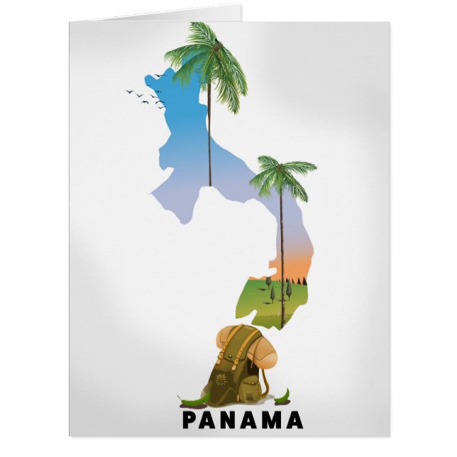 Carte du Panama Impression d'affiche illustrée de  (Devant)