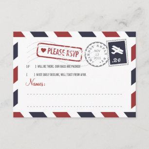 Carte du par avion RSVP