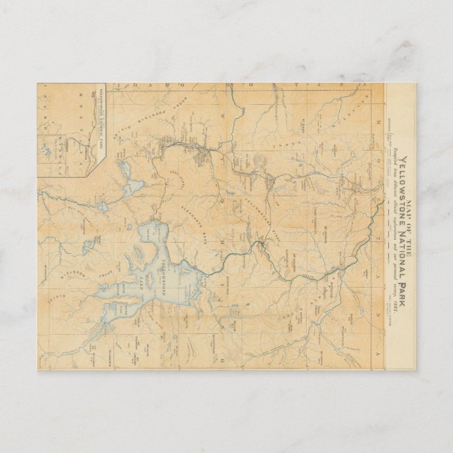 Carte du parc national vintage Yellowstone (Devant)