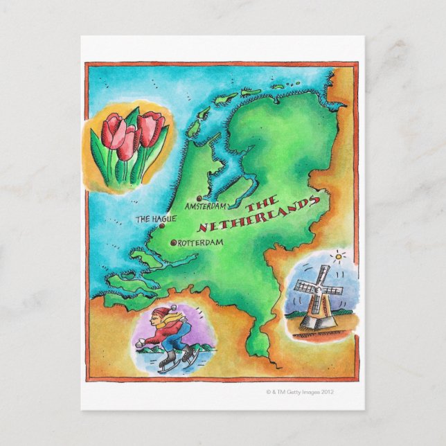 Carte du Pays-Bas (Devant)