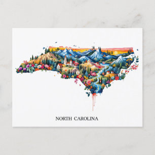Carte du paysage de la Caroline du Nord   Colorfu