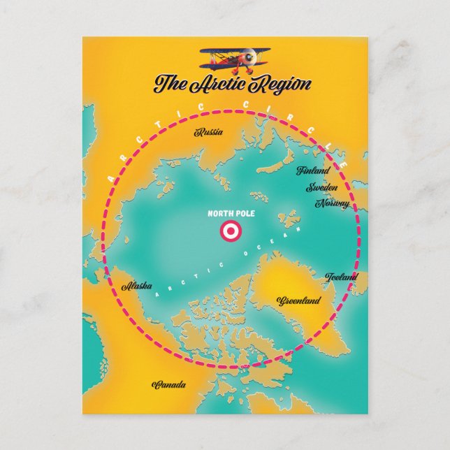 Carte du pôle nord de la région arctique (Devant)