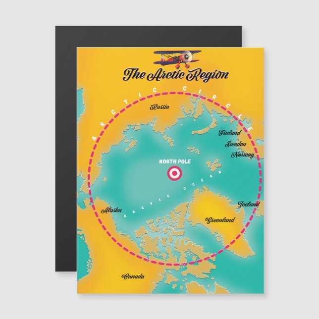 Carte du pôle nord de la région de l'Arctique (Devant / Derrière)