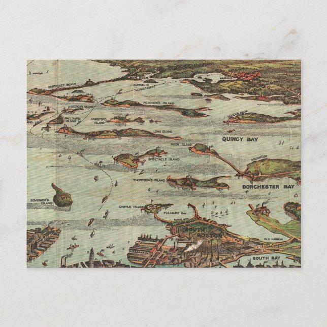 Carte du port de Boston Birdseye (Devant)