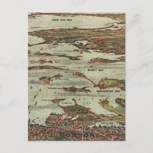 Carte du port de Boston Birdseye (Devant)
