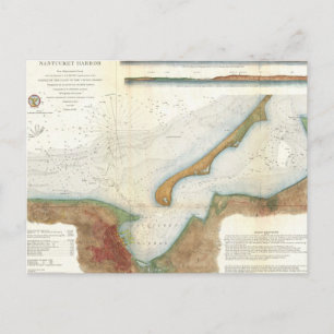 Carte du port de Nantucket vintage