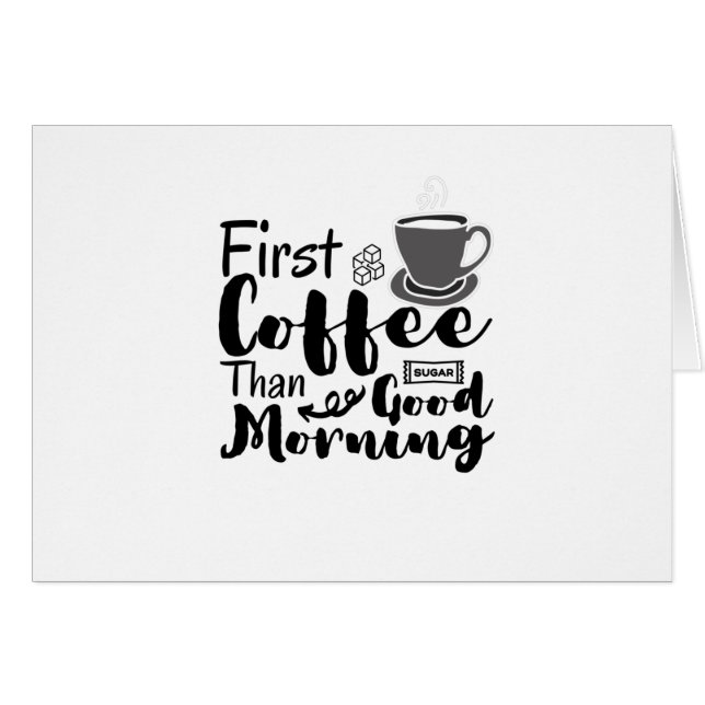 Carte du premier café par rapport à la bonne matin (Devant horizontal)