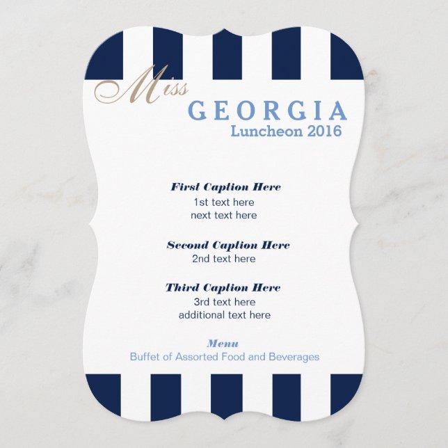 Carte du programme de la Marine Stripe Pageant (Devant)