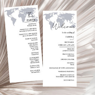 Carte du programme de mariage bleu marine