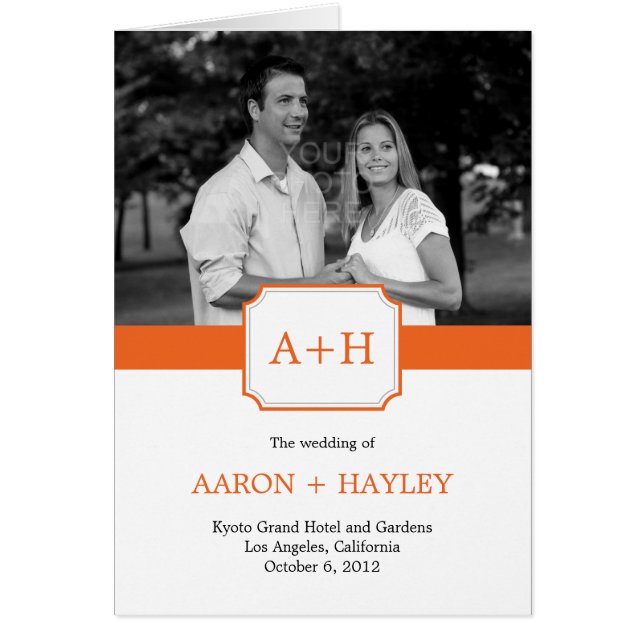 Carte du programme de mariage de bande moderne (or (Devant)