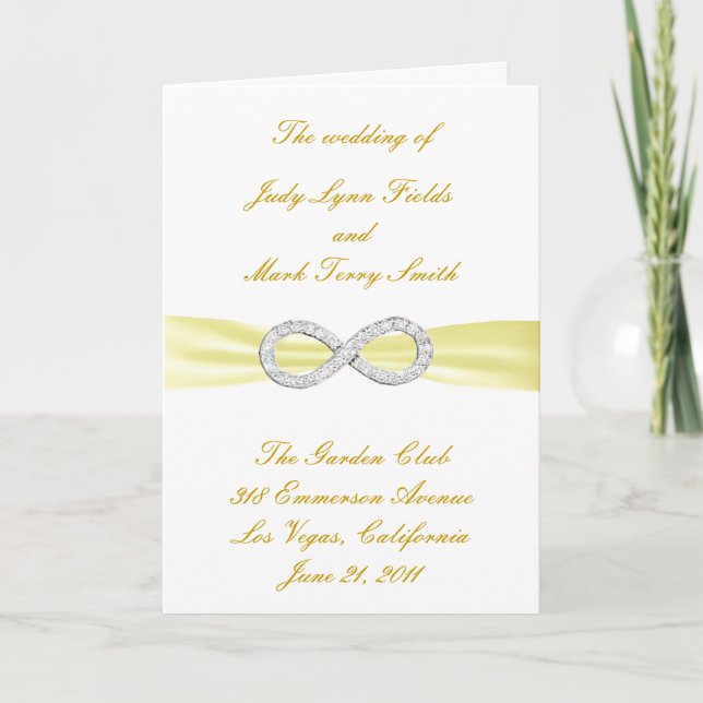 Carte du programme de mariage de l'infinité du dia (Devant)