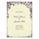 Carte du programme de mariage rustique Vignoble -