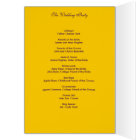 Carte du programme de mariage violet et orange