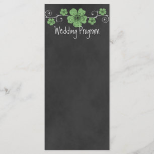 Carte du programme de mariage Wild Green Rose Chal