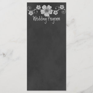 Carte du programme de mariage Wild White Roses Cha