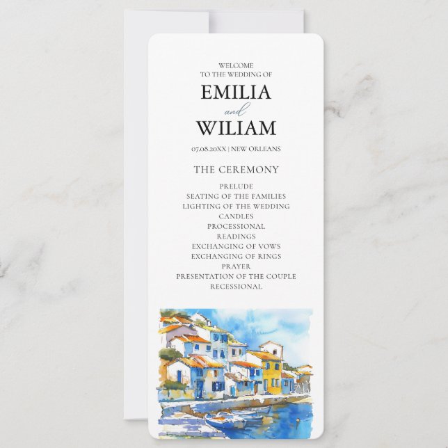 Carte du programme Mariage au citron méditerranéen (Devant)