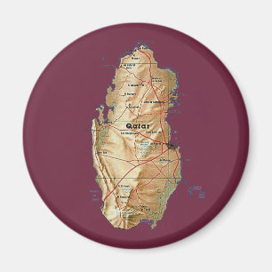 Carte du Qatar Magnet