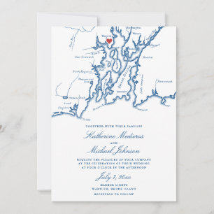 Carte du RI Warwick Élégant Mariage bleu marine