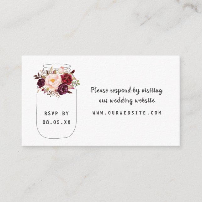 Carte du site internet rsvp Mason Jar Floral Bourg (Devant)