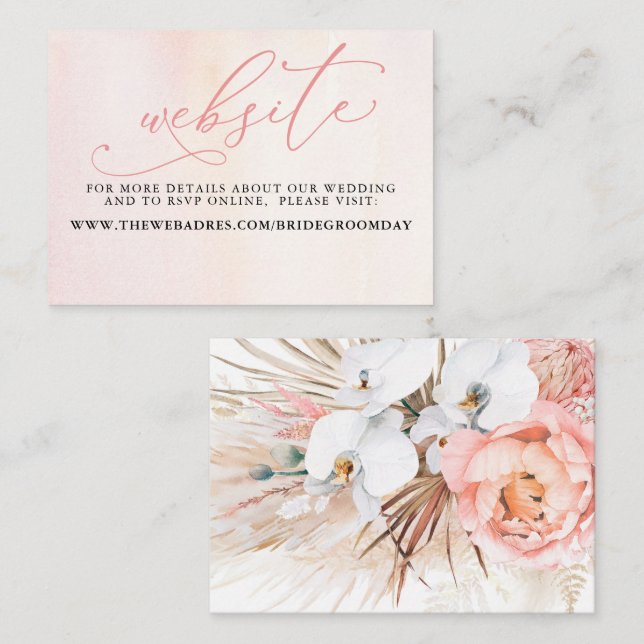 Carte du site Mariage du désert floral tropical (Devant / Derrière)