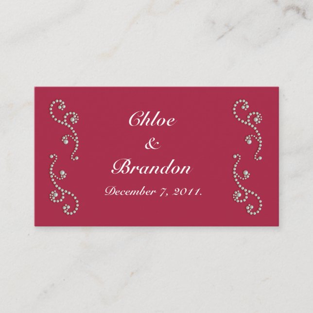 Carte du site Mariage Ruby Red and Pearls (Devant)