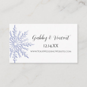 Carte du site Web de mariage d'hiver Blue Snowflak