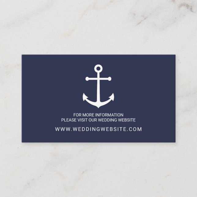 Carte du site Web du Mariage d'Ancres bleu marine (Devant)