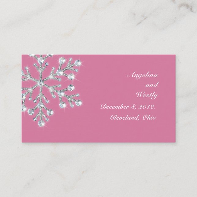 Carte du site Web du Mariage de snowflake d'hiver (Devant)