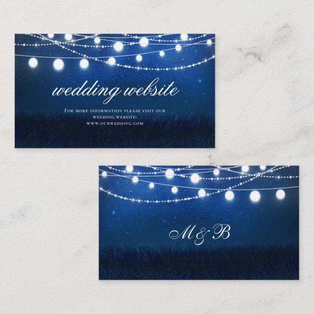 Carte du site Web Mariage Blue Night and Silver Li (Devant / Derrière)