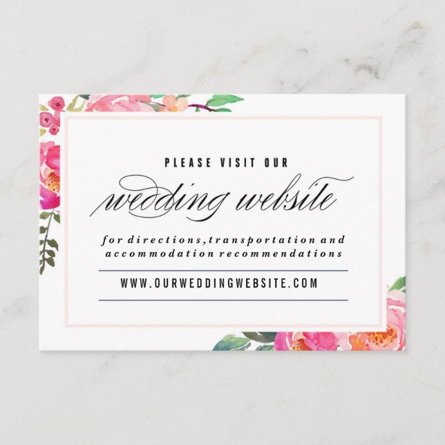 Carte du site web Mariage de Bohême Floral (Devant)
