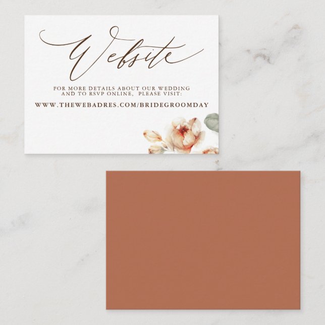 Carte du site Web Mariage des fleurs d'automne (Devant / Derrière)