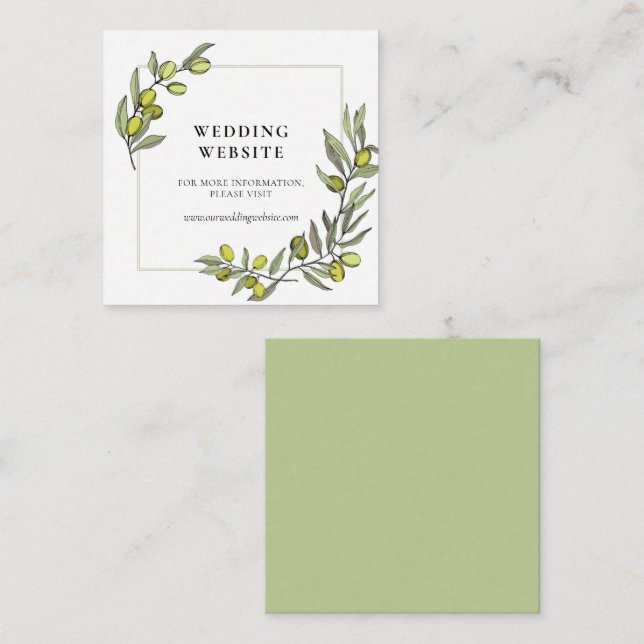 Carte du site Web mariage du cadre de branches d'o (Devant / Derrière)