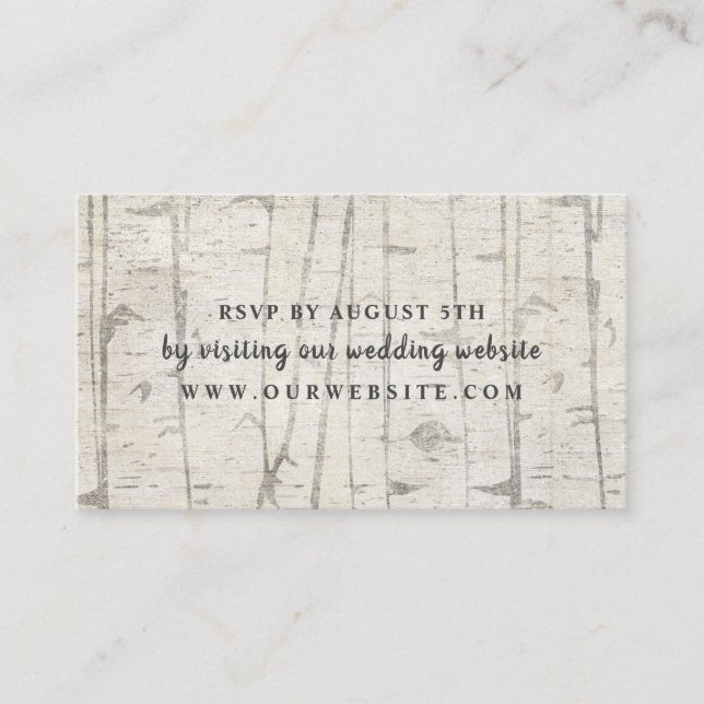 Carte du site web rsvp de mariage de bois de boule (Devant)