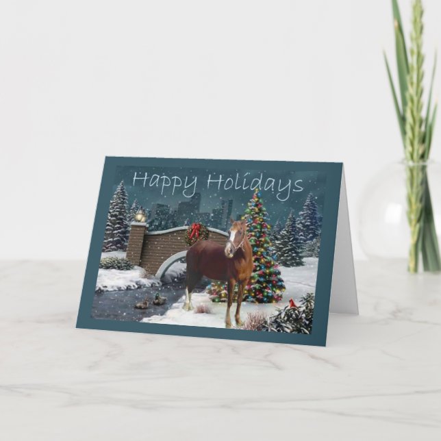 Carte du soir de Noël du cheval (Devant)