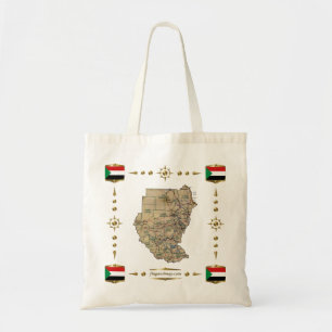 Carte du Soudan + sac drapeaux