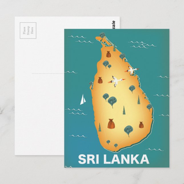 Carte du Sri Lanka (Devant / Derrière)
