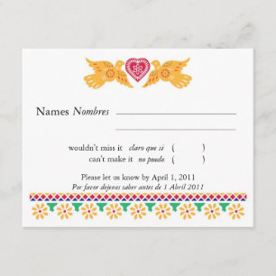Carte du style RSVP de Papel Picado d'inséparables