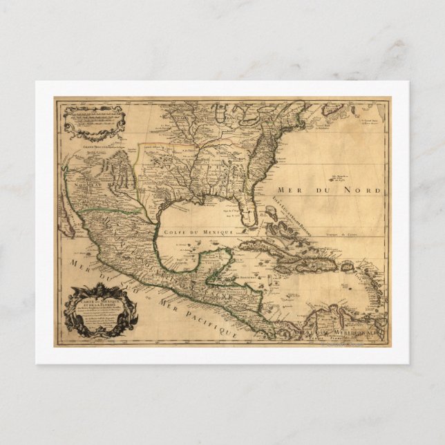 Carte du sud des États-Unis et de l'Amérique centr (Devant)