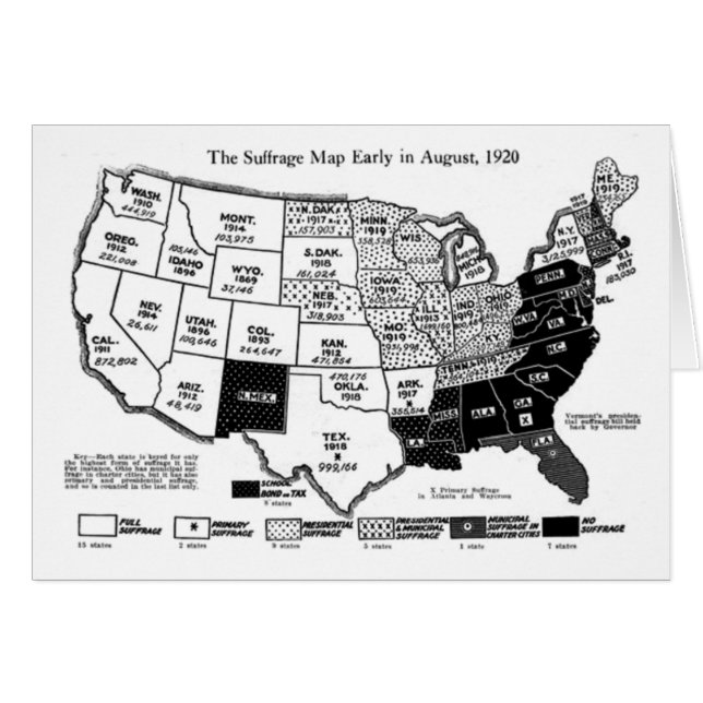Carte du suffrage des femmes (Devant horizontal)