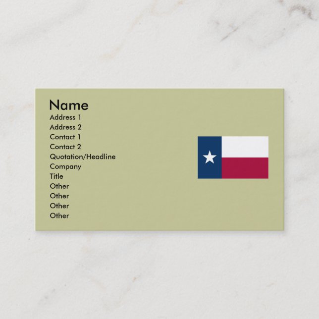 Carte du Texas et drapeau d'état (Devant)