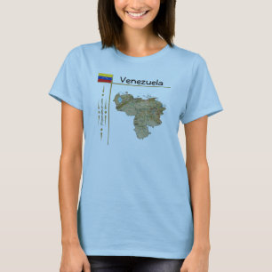 Carte du Venezuela + Drapeau + Titre T-shirt