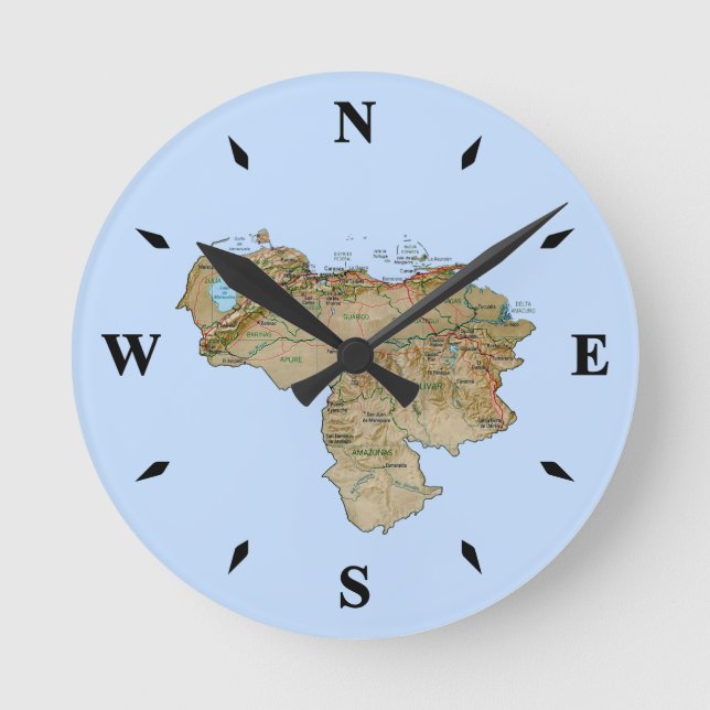Carte du Venezuela Horloge (Recto)