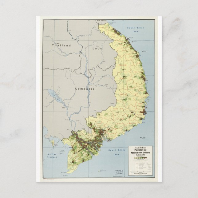 Carte du Vietnam du Sud Septembre 1972 (Devant)