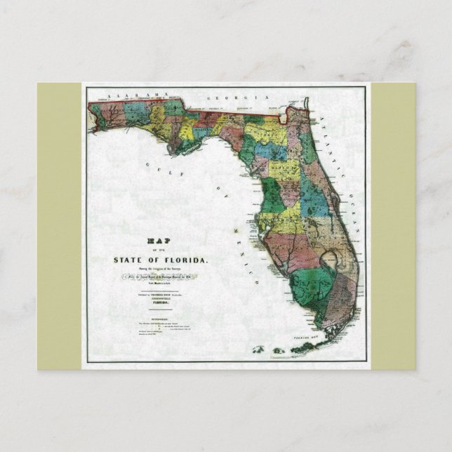 Carte du Vieux 1856 Floride (Devant)