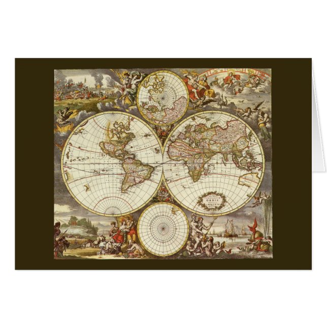 Carte du Vieux Monde antique par Frederick de Wit, (Devant horizontal)